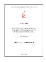 Hoàn thiện dịch vụ cung ứng quảng cáo trực tuyến đầu tư Anfas