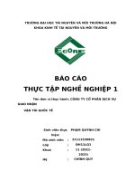 Báo cáo thực tập nghề nghiệp 1 tại công ty cổ phần dịch vụ giao nhận vận tải quốc tế