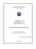 Báo cáo bài tập lớp chương trình quản lý khách sạn