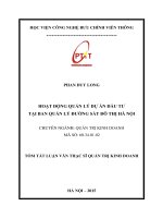 Hoạt động quản lý dự án đầu tư tại ban quản lý đường sắt đô thị Hà Nội