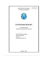 Internship report english major sub major interpreting and translation