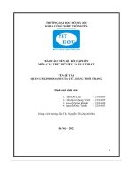 Báo cáo tiến độ bài tập lớn quản lý kinh doanh của cửa hàng thời trang