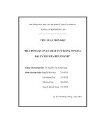 Hệ thống quản lý dịch ô tô hãng toyota đại lý toyota bến thành”