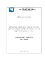 Kế toán chi phí sản xuất phục vụ công tác kiểm soát chi phí tại công ty cổ phần xây lắp điện và cơ khí mạ đà nẵng