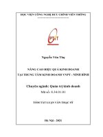 Nâng cao hiệu quả kinh doanh tại Trung tâm kinh doanh VNPT - Ninh Bình