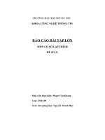 Báo cáo bài tập lớn môn cơ sở lập trình đề số 31