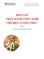 BÁO CÁO THỰC HÀNH CÔNG NGHỆ CHẾ BIẾN LƯƠNG THỰC