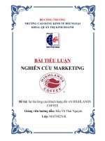 Tiểu luận nghiên cứu marketing  đề tài sự hài lòng của khách hàng đối với highlands coffee