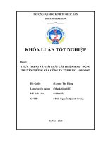 Khóa luận tốt nghiệp: Nghiên cứu thực trạng và giải pháp hoàn thiện hoạt động truyền thông cho Công ty TNHH Velasboost