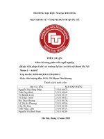 Tiểu luận môn kĩ năng phát triển nghề nghiệp đề tài giải pháp di dời các trường đại học ra khỏi nội thành hà nội