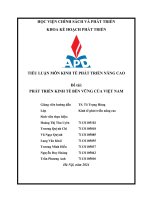 Tiểu luận môn kinh tế phát triển nâng cao đề tài phát triển kinh tế bền vững của việt nam