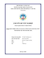 Chuyên đề tốt nghiệp: Hoàn thiện công tác quản lý thu ngân sách nhà nước thành phố Việt Trì, tỉnh Phú Thọ