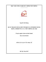 Quản trị bán hàng đối với dịch vụ Internet băng rộng (FiberVNN) của Viễn thông Hà Nội