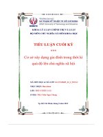 Tiểu luận cuối kỳ cơ sở xây dựng gia đình trong thời kì quá độ lên chủ nghĩa xã hội