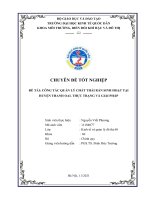 Chuyên đề tốt nghiệp: Công tác quản lý chất thải rắn sinh hoạt tại huyên Thanh Oai - Thực trạng và giải pháp