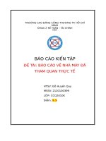 Báo cáo kiến tập  báo cáo về nhà máy đã tham quan thực tế