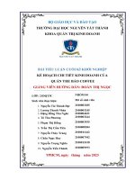 Tiểu luận cuối kì khởi nghiệp kế hoạch chi tiết kinh doanh của quán the báo coffee
