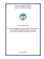 Chuyên đề tốt nghiệp: Reading comprehension difficulties among second[1]year business english students at national economics university and some solutions