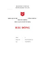 Tiểu luận cơ sở văn hóa hầu đồng