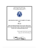 Khảo sát những khó khăn trong việc học tiếng trung của sinh viên khoa tiếng trung quốc