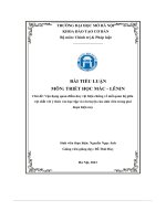 Tiểu luận vận dụng quan điểm duy vật biện chứng về mối quan hệ giữa vật chất với ý thức vào học tập và rèn luyện của sinh viên trong giai đoạn hiện nay