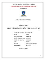 Giao tiếp liên văn hóa tên đề tài giao tiếp liên văn hóa việt nam   ấn độ