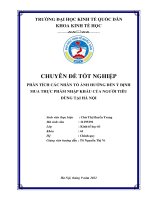 Chuyên đề tốt nghiệp: Phân tích các nhân tố ảnh hưởng đến ý định mua thực phẩm nhập khẩu của người tiêu dùng tại Hà Nội