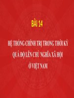 Bài 14 Sơ cấp lý luận chính trị : Hệ thống chính trị thời kỳ quá độ đi lên chủ nghĩa xã hội