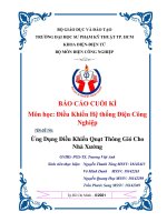 BÁO CÁO CUỐI KÌ Môn học Điều Khiển Hệ thống Điện Công Nghiệp  ĐỀ TÀI Ứng Dụng Điều Khiển Quạt Thông Gió Cho Nhà Xưởng