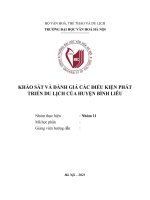 Khảo sát và đánh giá các điều kiện phát triển du lịch của huyện bình liêu