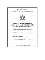 Lý luận của chủ nghĩa mác – lênin về chủ nghĩa xã hội  liên hệ thực tiễn  tiểu luận cuối kỳ môn chủ nghĩa xã hội khoa học