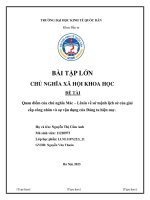 Đề tài quan điểm của chủ nghĩa mác – lênin về sứ mệnh lịch sử của giai cấp công nhân và sự vận dụng của đảng ta hiện nay