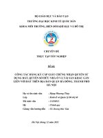 Chuyên đề thực tập tốt nghiệp: Công tác cấp giấy chứng nhận quyền sử dụng đất, quyền sở hữu nhà ở và tài sản khác gắn liền với đất trên đia bàn quận Hà Đông, thành phố Hà Nội