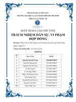 Buổi thảo luận thứ năm trách nhiệm dân sự, vi phạm hợp đồng bộ môn pháp luật về hợp đồng và bồi thường thiệt hại ngoài hợp đồng