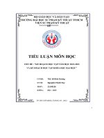Tiểu luận môn học chủ đề  kế hoạch học tập năm học 2022 2023 và kế hoạch học tập khóa học đại họ