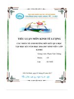 Các nhân tố ảnh hưởng đến kết quả họctập học kì i năm học 2016 2017 sinh viên  lớpk15402