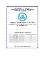 Mối liên hệ giữa lực lượng sản xuất và quan hệ sản xuất, vai trò người và máy