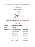 Báo cáo môn kỹ năng tạo lập văn bản trình bày một số từ ngữ được sử dụng khác nhau để chỉ cùng một sự việc sự vật giữa các vùng địa lý ở nước ta