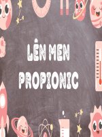 Lên men propionic  lên men propionic là thực chất quá trình chuyển hóa acid lactic và muối lactat thành acid propionic