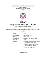 Đề tài lập kế hoạch giảii phóng tàu vimc green tại cảng đà nẵng