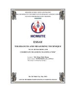 Tiểu luận essay tolerances and measuring technique “scan 3d machine and coordinate measuring machine (cmmmôn dung sai   kỹ thuật đo