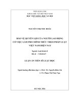 Bảo vệ quyền lợi của người lao động có việc làm phi chính thức theo pháp luật Việt Nam hiện nay