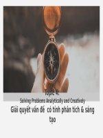 Solving problems analytically and creatively giải quyết vấn đề  có tính phân tích  sáng tạo