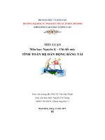 Tiểu luận  tính toán hệ dẫn động băng tải