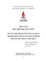 Đề tài thu phí xe ô tô vào các quận  nội thành hà nội từ giác độ cặp phạm  trù nguyên nhân và kết quả