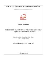 Nghiên cứu các kỹ thuật phát triển xâm nhập mạng dựa trên bất thường