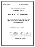 DĐÁNH GIÁ HOẠT ĐỘNG ĐỊNH GIÁ TÀI SẢN THẾ CHẤP TẠI NGÂN HÀNG TMCP QUÂN ĐỘI VIỆT NAM CHI NHÁNH QUANG TRUNG