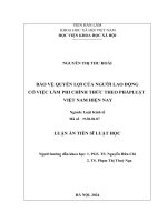 Bảo vệ quyền lợi của người lao động có việc làm phi chính thức theo pháp luật Việt Nam hiện nay