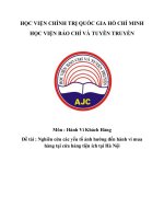 Tiểu Luận - Hành Vi Khách Hàng - Đề Tài - Nghiên Cứu Các Yếu Tố Ảnh Hưởng Đến Hành Vi Mua Hàng Tại Cửa Hàng Tiện Ích Tại Hà Nội