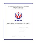 Tiểu luận môn học nguyên lý – chi tiết máy đề 4 – phương án 8